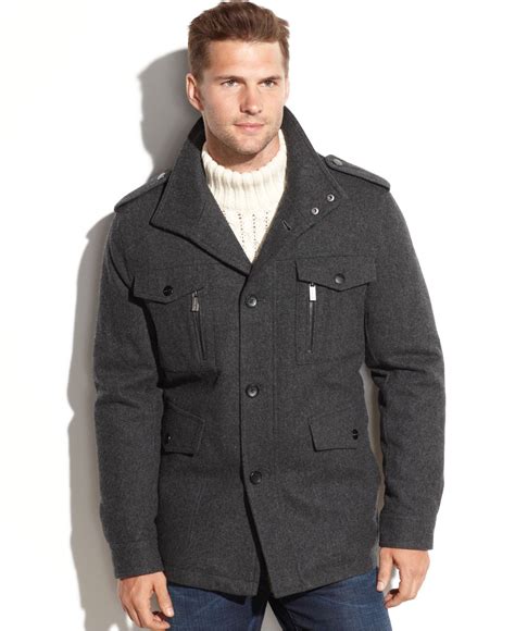 michael kors wool field jacket|Michael Kors men's wool coat.